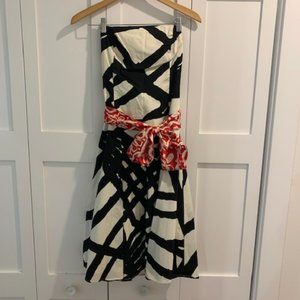Anthropologie Vaie Cocktail / Event Dress, 100% Cotton with Silk Sash